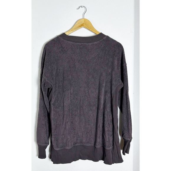 American Eagle Aerie Cozy Good Vibes Soft Oversized Sweatshirt Plum Purple Sz XS - Picture 3 of 5